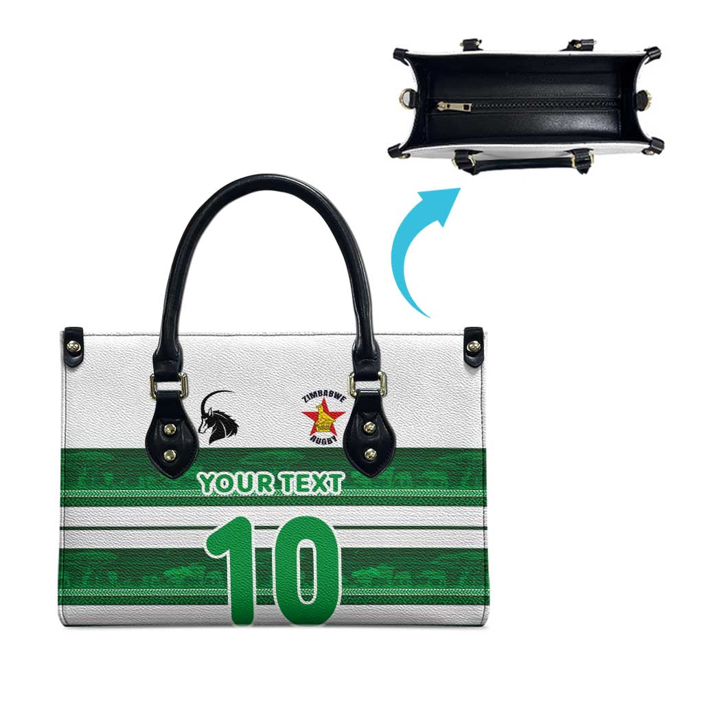 Custom Zimbabwe Rugby Leather Bag African Heritage Stripes Style - Wonder Print Shop