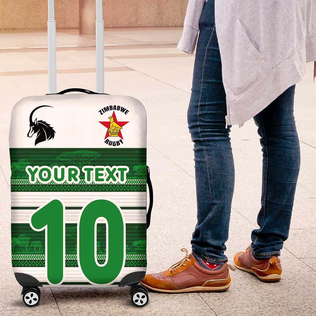 Custom Zimbabwe Rugby Luggage Cover African Heritage Stripes Style - Wonder Print Shop