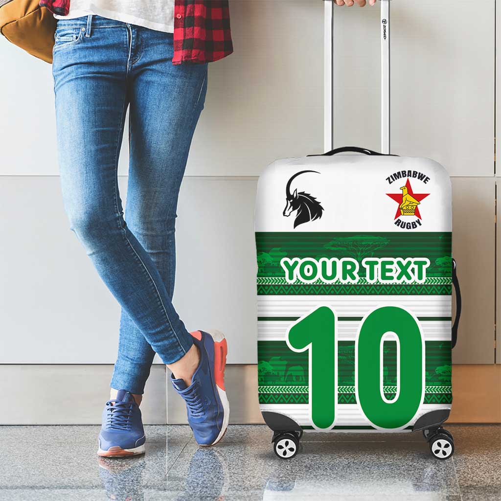 Custom Zimbabwe Rugby Luggage Cover African Heritage Stripes Style - Wonder Print Shop