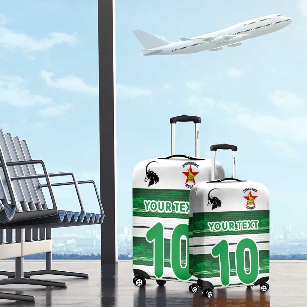 Custom Zimbabwe Rugby Luggage Cover African Heritage Stripes Style - Wonder Print Shop