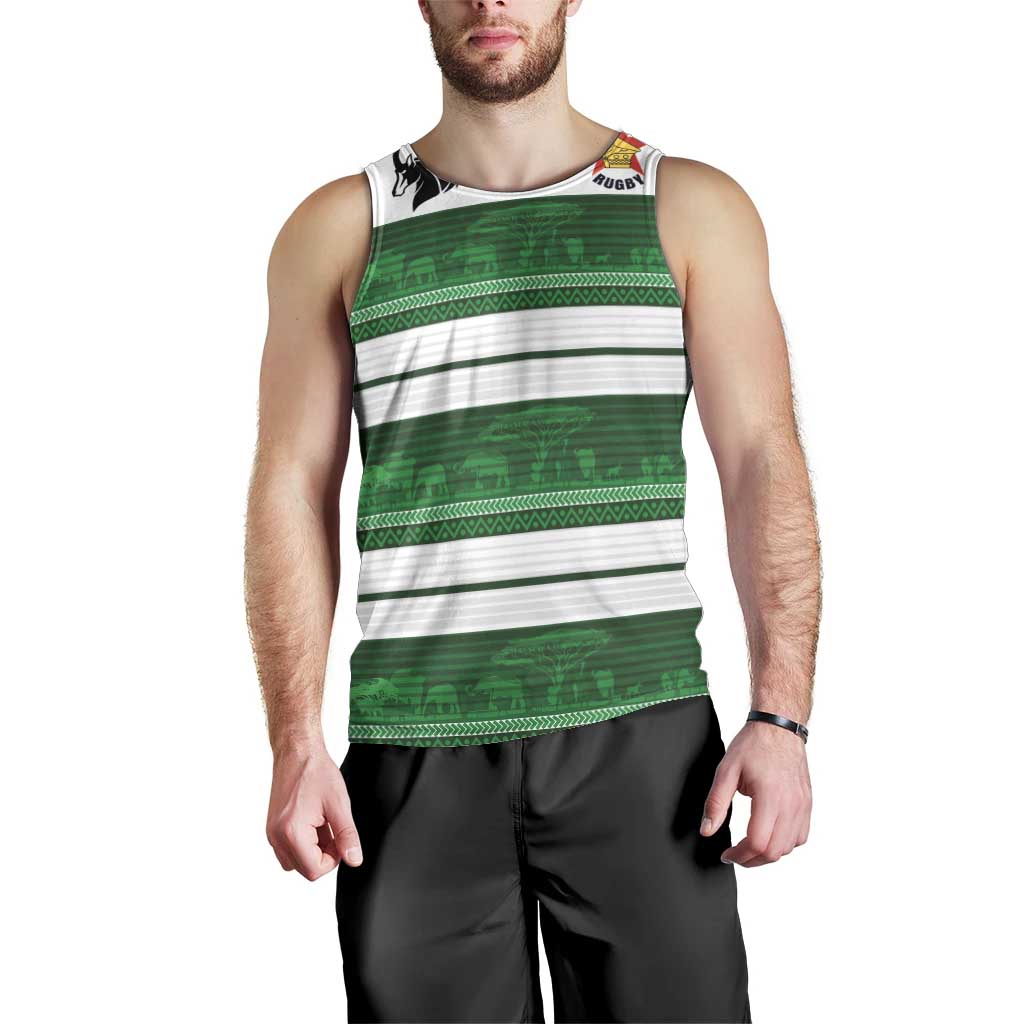 Custom Zimbabwe Rugby Men Tank Top African Heritage Stripes Style - Wonder Print Shop
