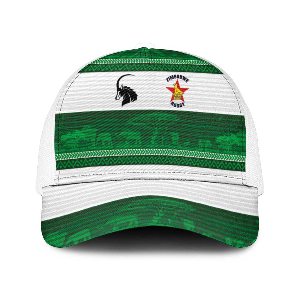 Zimbabwe Rugby Mesh Trucker Cap African Heritage Stripes Style - Wonder Print Shop