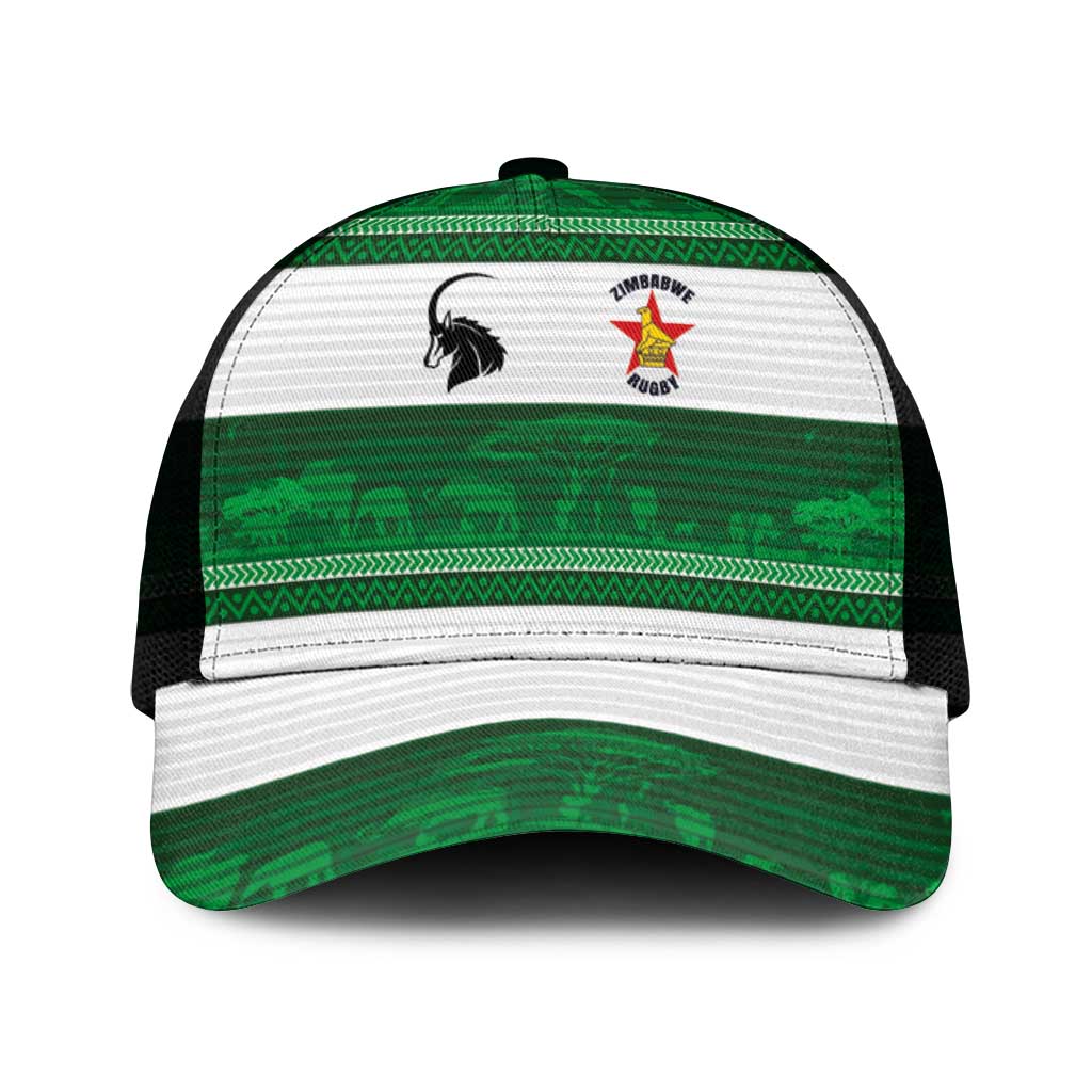 Zimbabwe Rugby Mesh Trucker Cap African Heritage Stripes Style - Wonder Print Shop