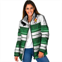 Custom Zimbabwe Rugby Padded Jacket African Heritage Stripes Style - Wonder Print Shop