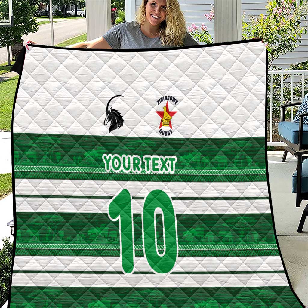 Custom Zimbabwe Rugby Quilt African Heritage Stripes Style - Wonder Print Shop