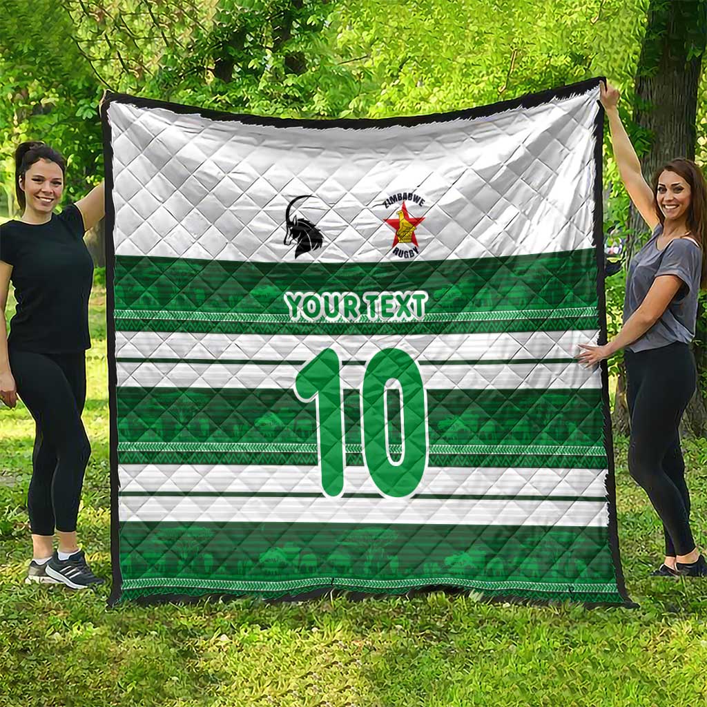 Custom Zimbabwe Rugby Quilt African Heritage Stripes Style - Wonder Print Shop