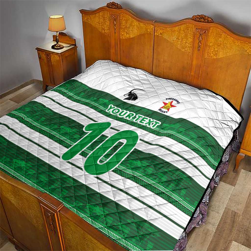 Custom Zimbabwe Rugby Quilt African Heritage Stripes Style - Wonder Print Shop