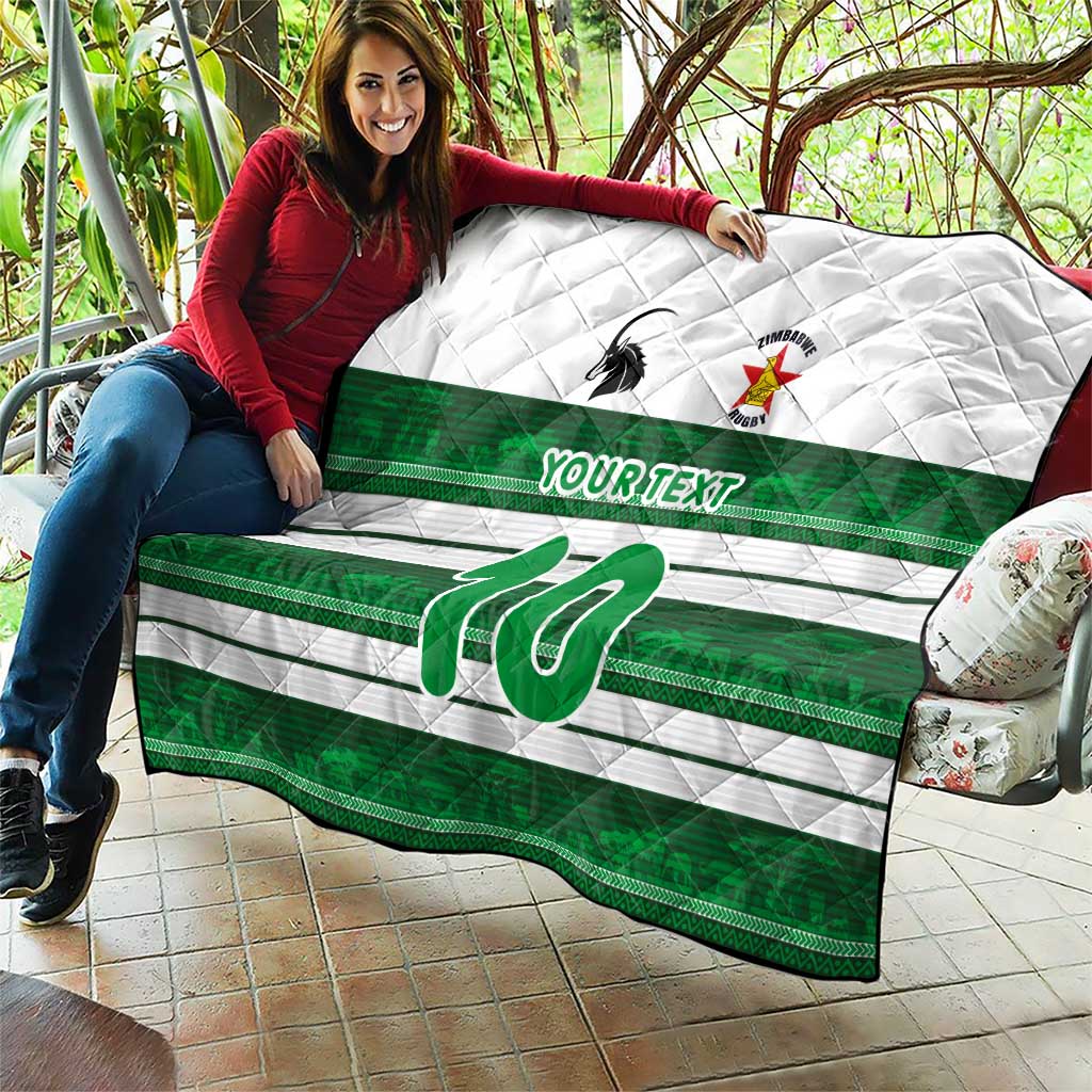Custom Zimbabwe Rugby Quilt African Heritage Stripes Style - Wonder Print Shop