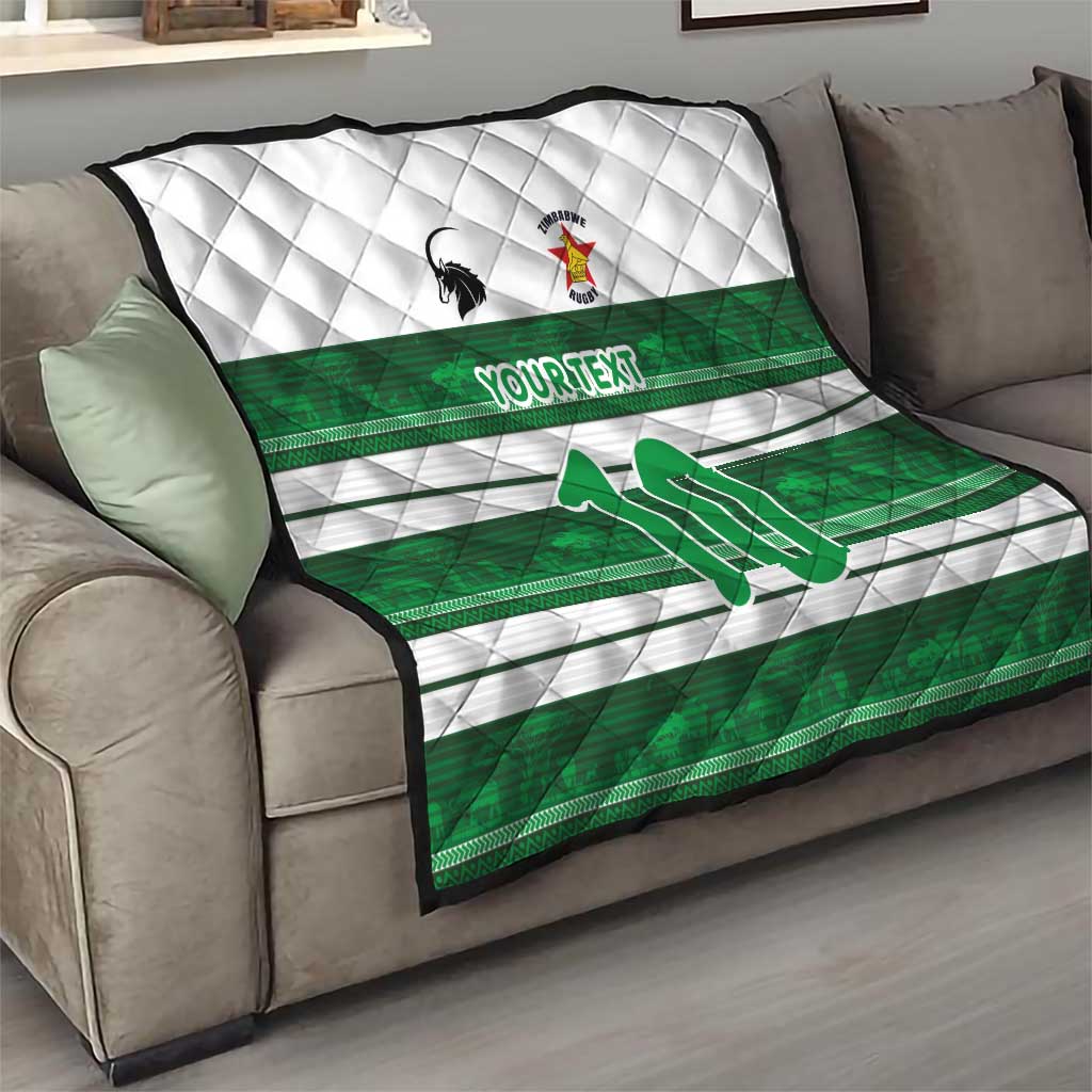 Custom Zimbabwe Rugby Quilt African Heritage Stripes Style - Wonder Print Shop