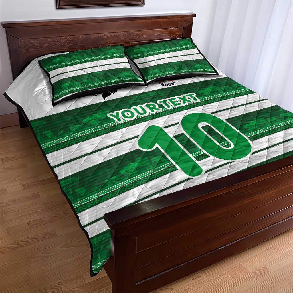 Custom Zimbabwe Rugby Quilt Bed Set African Heritage Stripes Style - Wonder Print Shop
