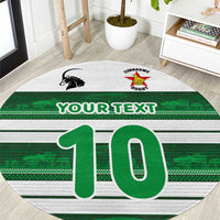 Custom Zimbabwe Rugby Round Carpet African Heritage Stripes Style - Wonder Print Shop