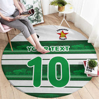 Custom Zimbabwe Rugby Round Carpet African Heritage Stripes Style - Wonder Print Shop