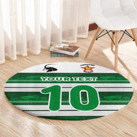 Custom Zimbabwe Rugby Round Carpet African Heritage Stripes Style - Wonder Print Shop