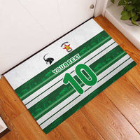 Custom Zimbabwe Rugby Rubber Doormat African Heritage Stripes Style - Wonder Print Shop