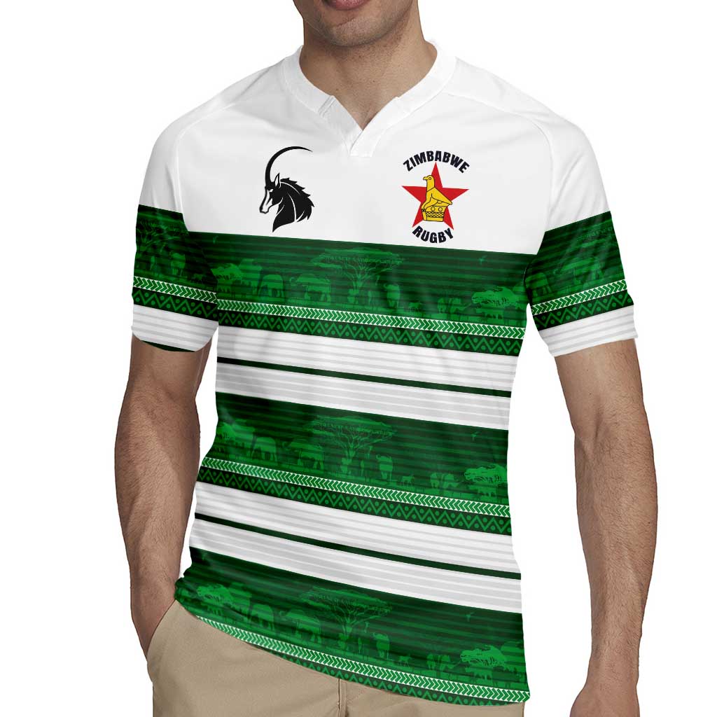 Custom Zimbabwe Rugby Rugby Jersey African Heritage Stripes Style - Wonder Print Shop