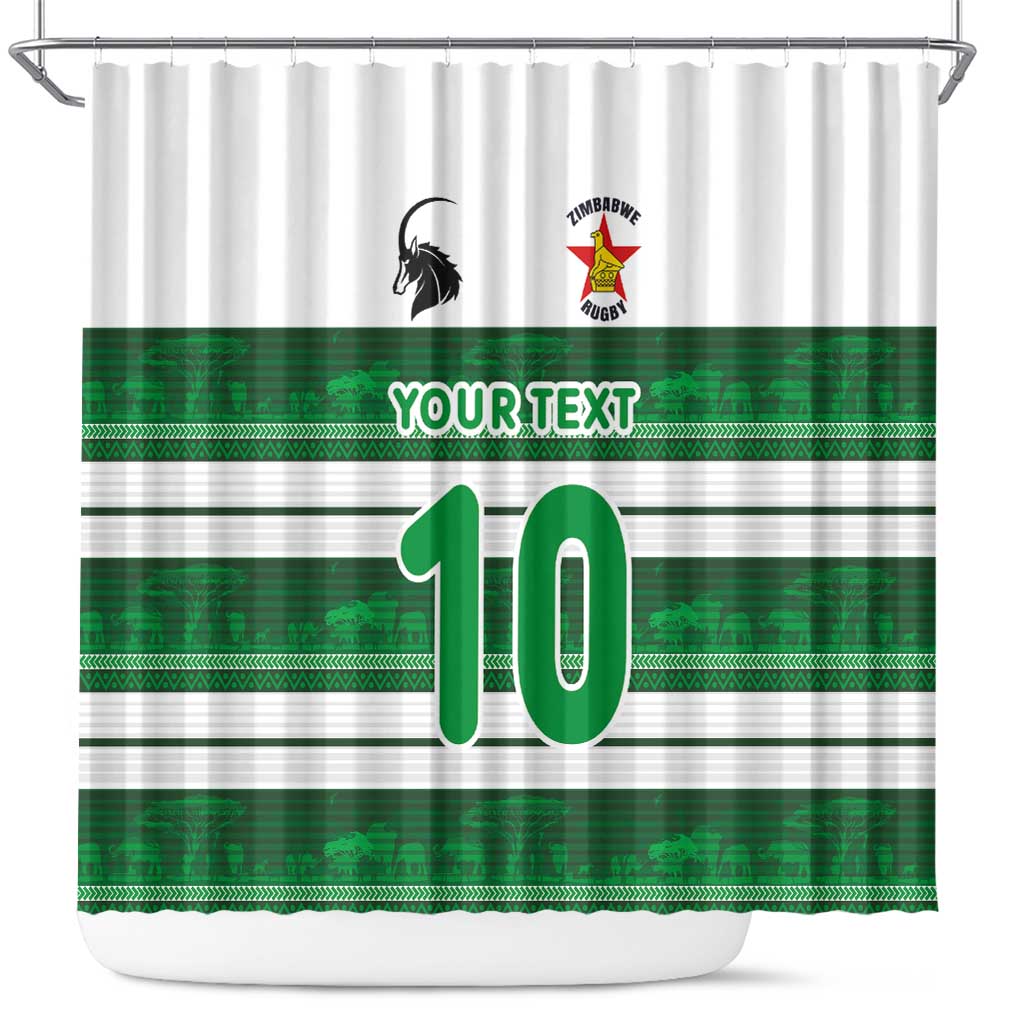 Custom Zimbabwe Rugby Shower Curtain African Heritage Stripes Style - Wonder Print Shop