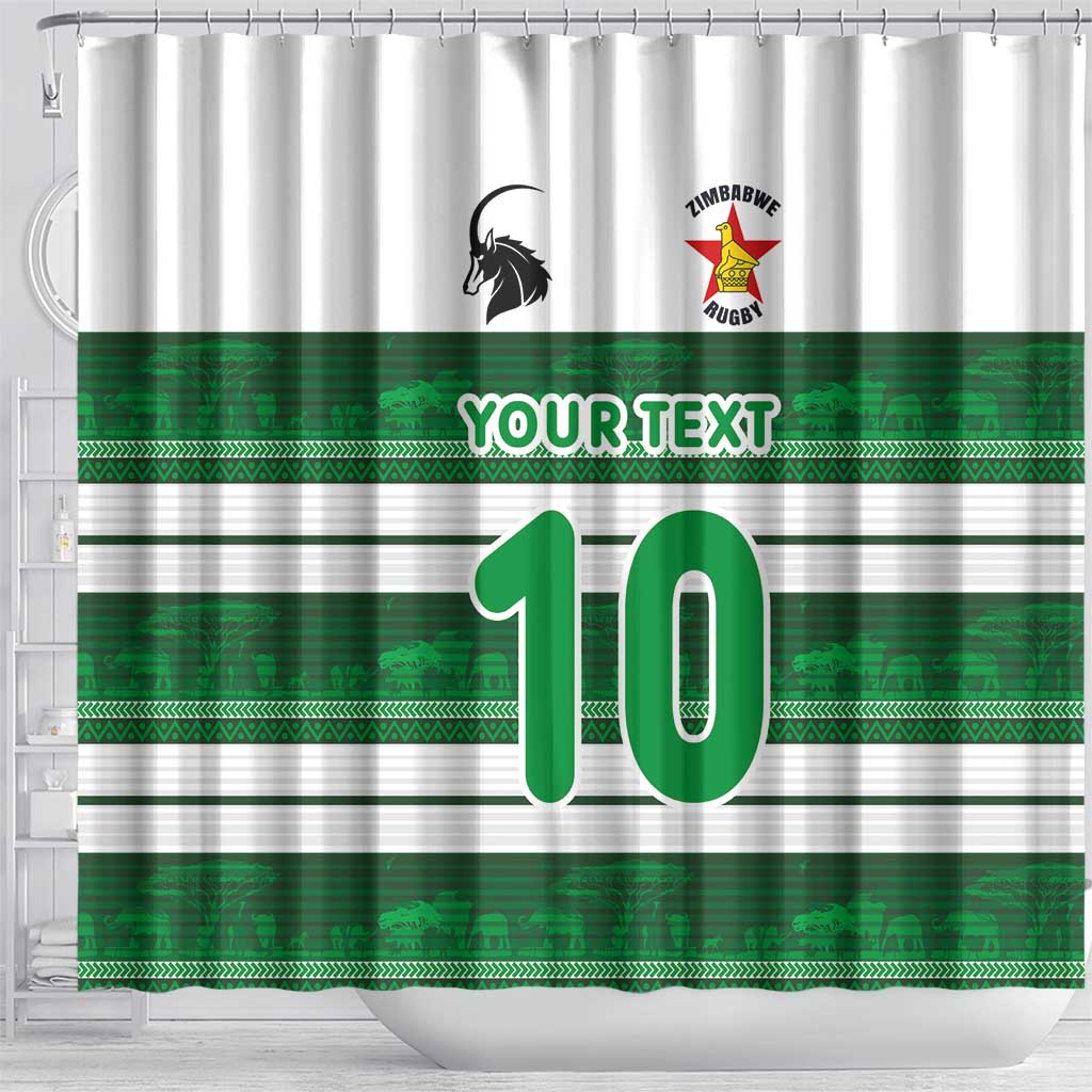 Custom Zimbabwe Rugby Shower Curtain African Heritage Stripes Style - Wonder Print Shop