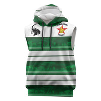 Custom Zimbabwe Rugby Sleeveless Hoodie African Heritage Stripes Style - Wonder Print Shop