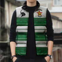 Custom Zimbabwe Rugby Sleeveless Puffer Jacket African Heritage Stripes Style - Wonder Print Shop