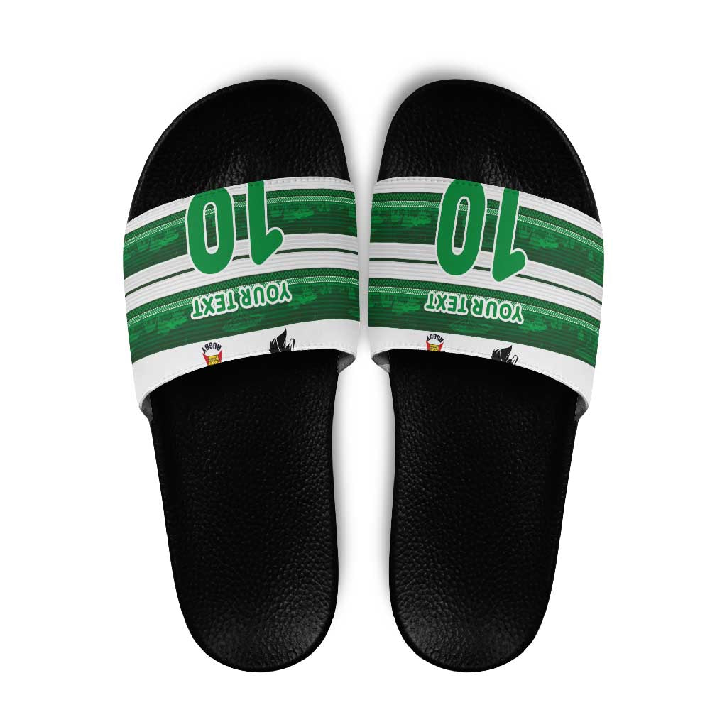 Custom Zimbabwe Rugby Slide Sandals African Heritage Stripes Style - Wonder Print Shop