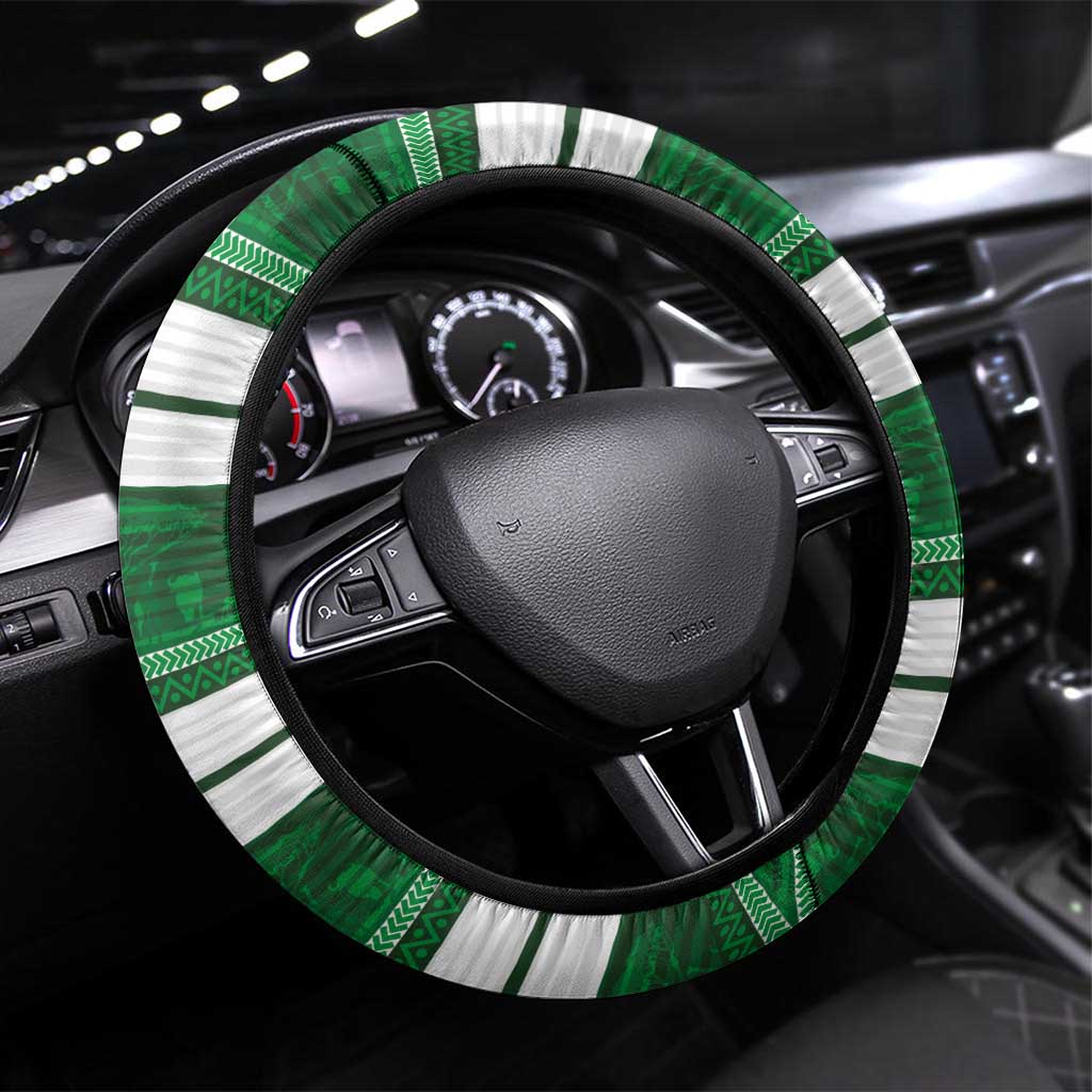 Zimbabwe Rugby Steering Wheel Cover African Heritage Stripes Style - Wonder Print Shop