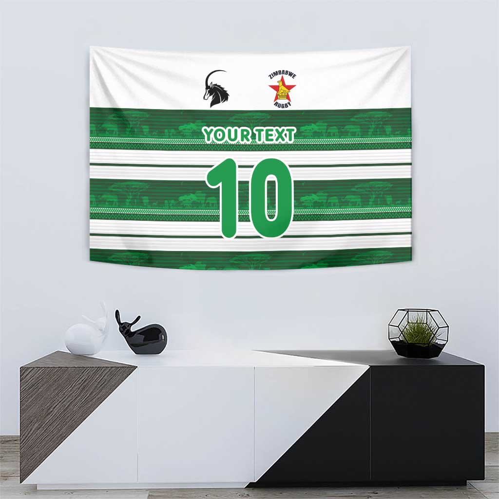 Custom Zimbabwe Rugby Tapestry African Heritage Stripes Style - Wonder Print Shop