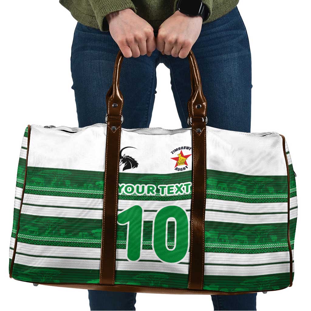 Custom Zimbabwe Rugby Travel Bag African Heritage Stripes Style - Wonder Print Shop
