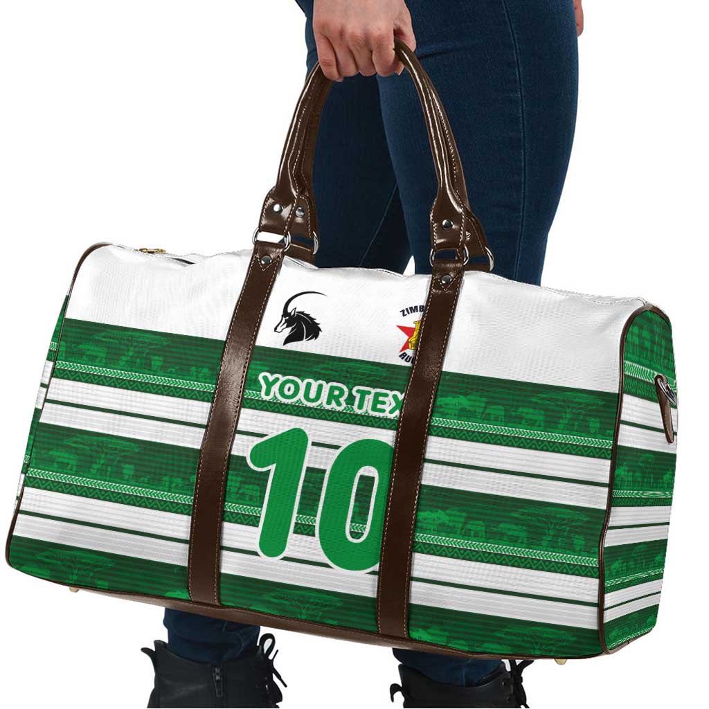 Custom Zimbabwe Rugby Travel Bag African Heritage Stripes Style - Wonder Print Shop