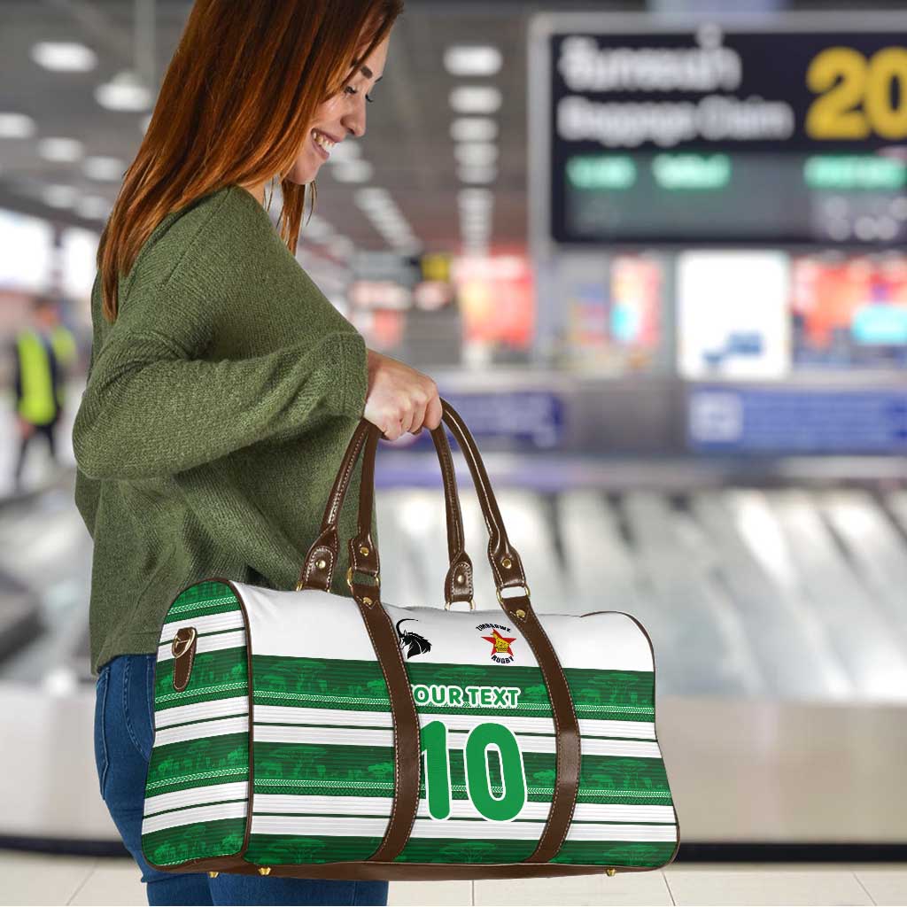 Custom Zimbabwe Rugby Travel Bag African Heritage Stripes Style - Wonder Print Shop