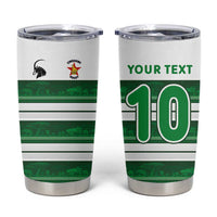 Custom Zimbabwe Rugby Tumbler Cup African Heritage Stripes Style - Wonder Print Shop