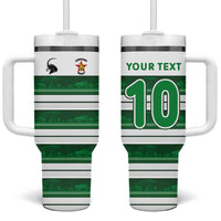 Custom Zimbabwe Rugby Tumbler With Handle African Heritage Stripes Style - Wonder Print Shop