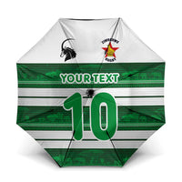Custom Zimbabwe Rugby Umbrella African Heritage Stripes Style - Wonder Print Shop
