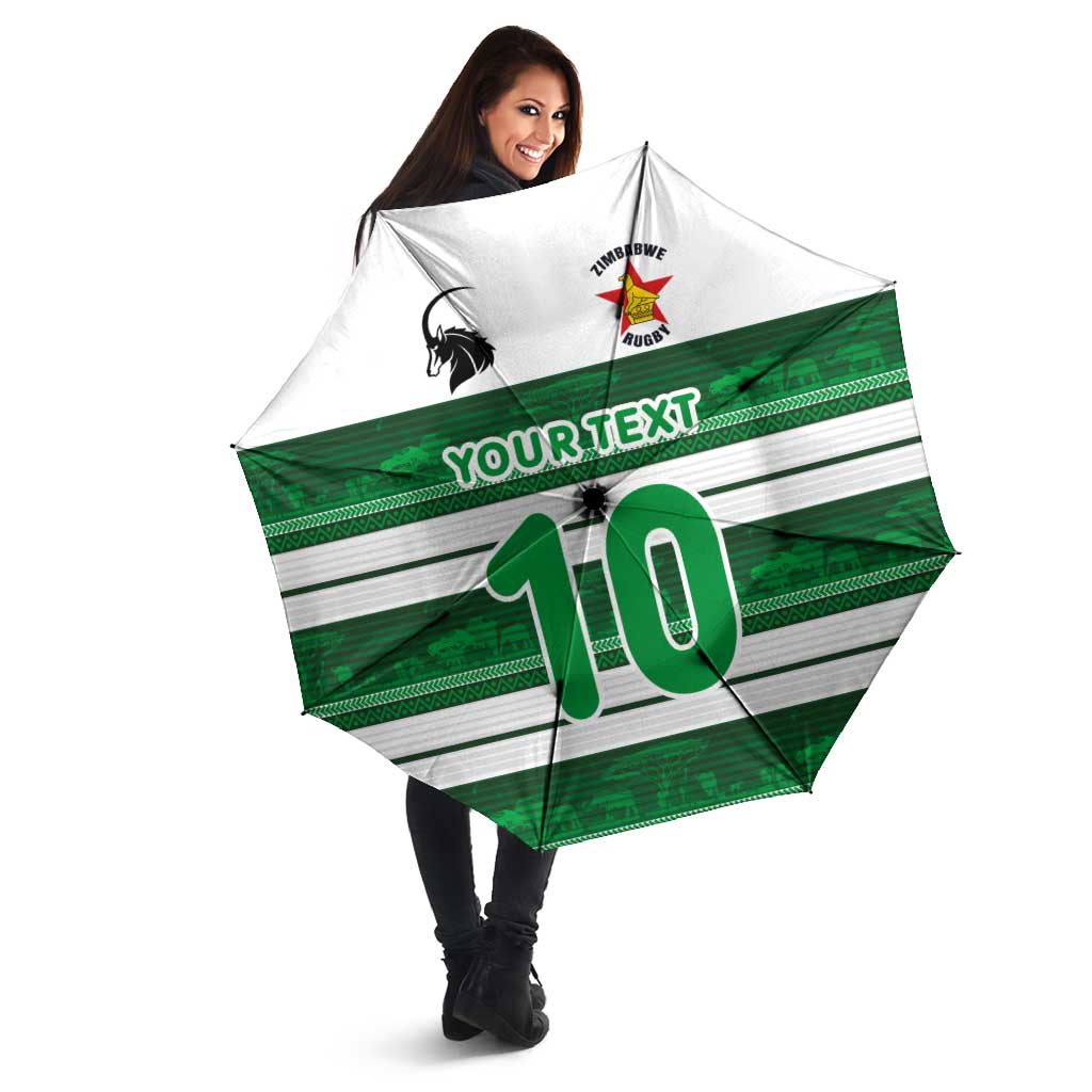 Custom Zimbabwe Rugby Umbrella African Heritage Stripes Style - Wonder Print Shop