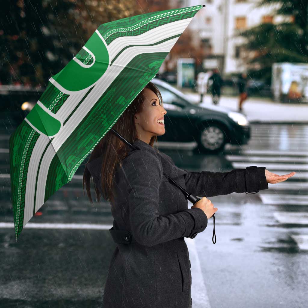 Custom Zimbabwe Rugby Umbrella African Heritage Stripes Style - Wonder Print Shop