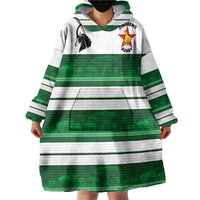 Custom Zimbabwe Rugby Wearable Blanket Hoodie African Heritage Stripes Style - Wonder Print Shop