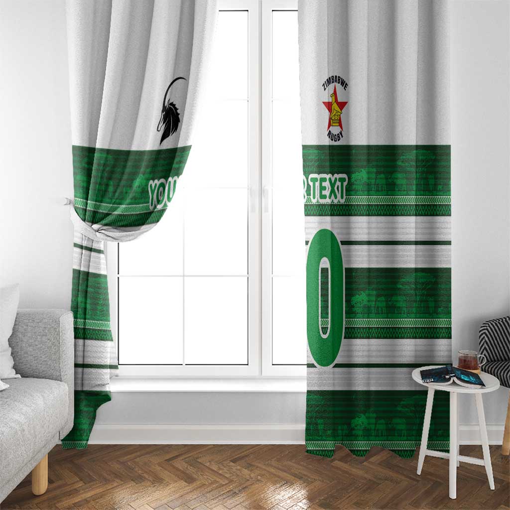Custom Zimbabwe Rugby Window Curtain African Heritage Stripes Style - Wonder Print Shop