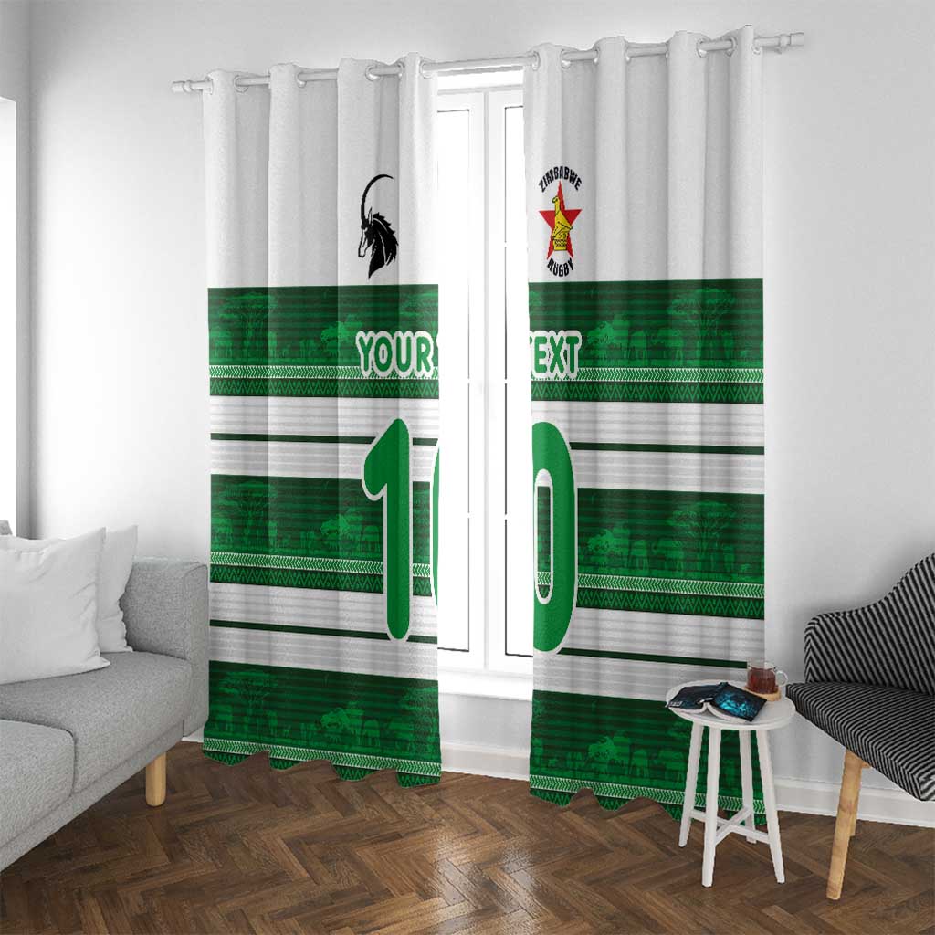 Custom Zimbabwe Rugby Window Curtain African Heritage Stripes Style - Wonder Print Shop