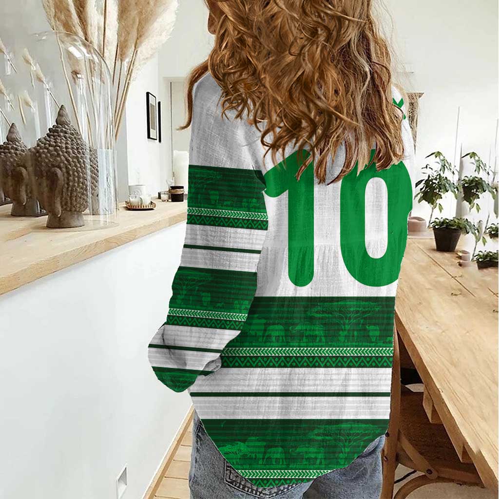 Custom Zimbabwe Rugby Women Casual Shirt African Heritage Stripes Style - Wonder Print Shop