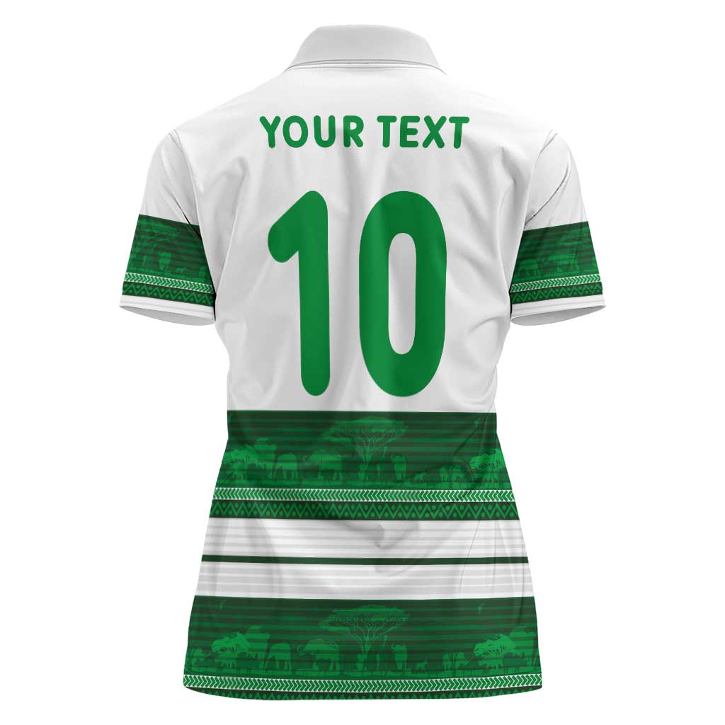 Custom Zimbabwe Rugby Women Polo Shirt African Heritage Stripes Style - Wonder Print Shop