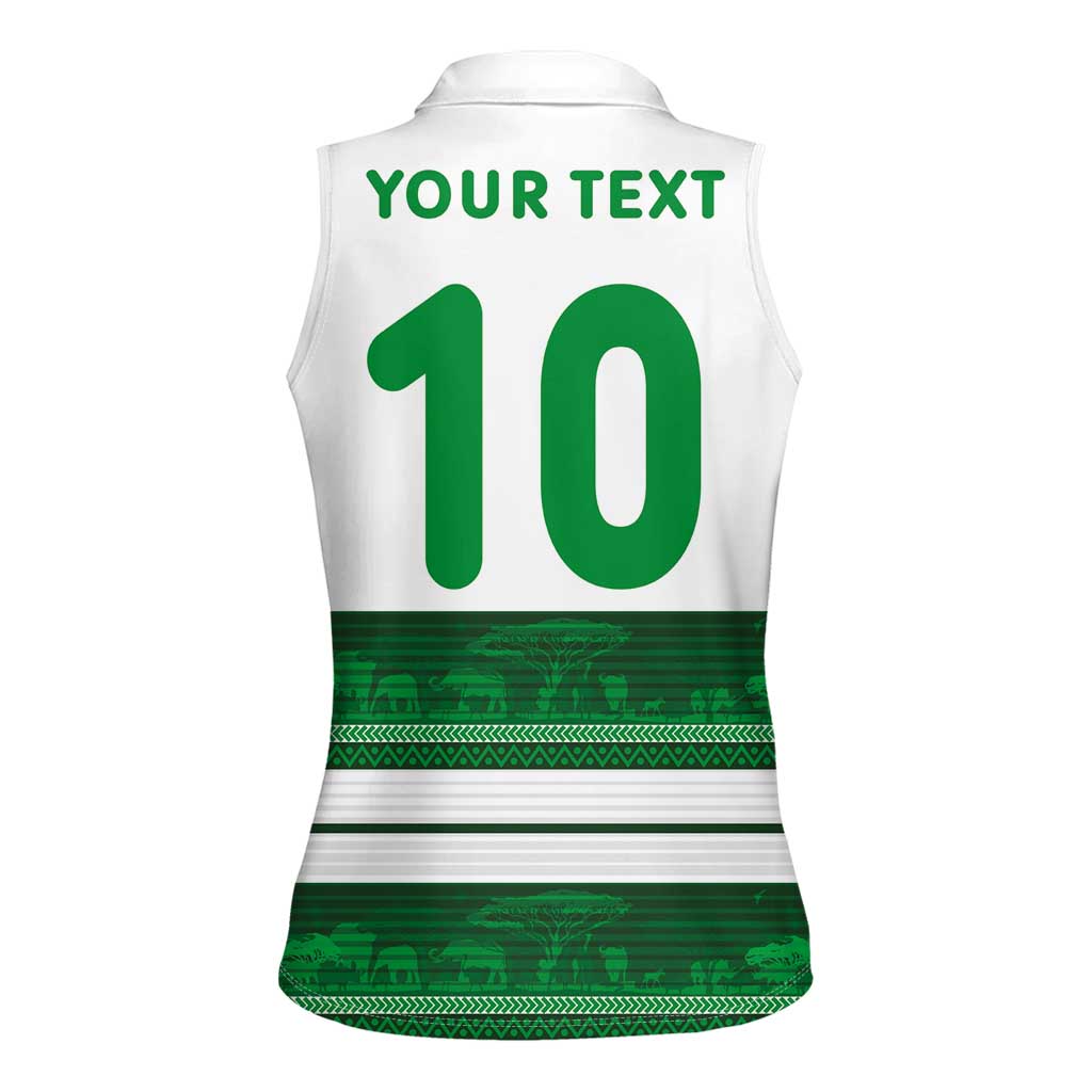 Custom Zimbabwe Rugby Women Sleeveless Polo Shirt African Heritage Stripes Style - Wonder Print Shop