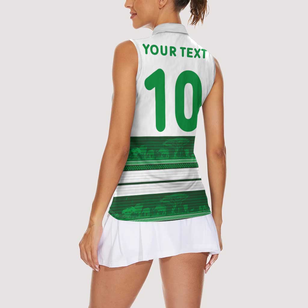 Custom Zimbabwe Rugby Women Sleeveless Polo Shirt African Heritage Stripes Style - Wonder Print Shop