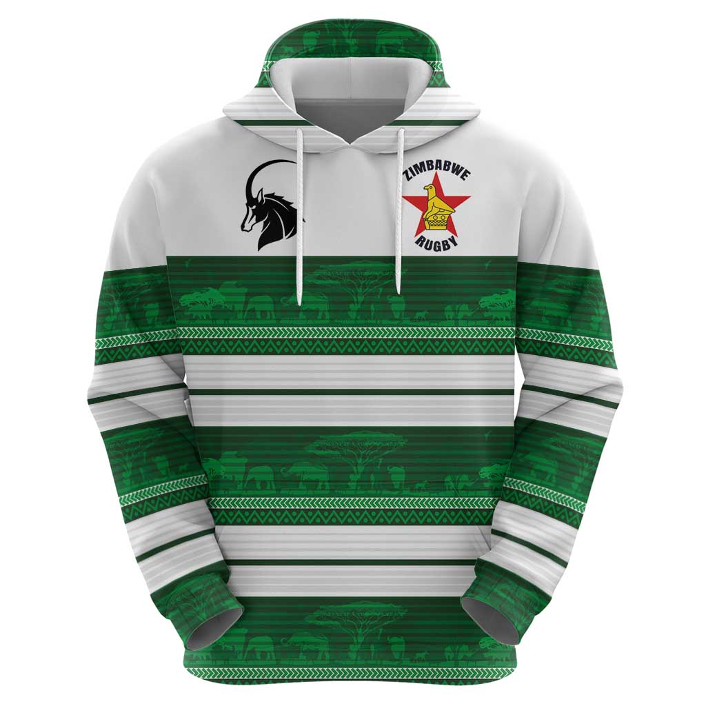 Custom Zimbabwe Rugby Zip Hoodie African Heritage Stripes Style - Wonder Print Shop