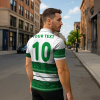 Custom Zimbabwe Rugby Zipper Polo Shirt African Heritage Stripes Style - Wonder Print Shop