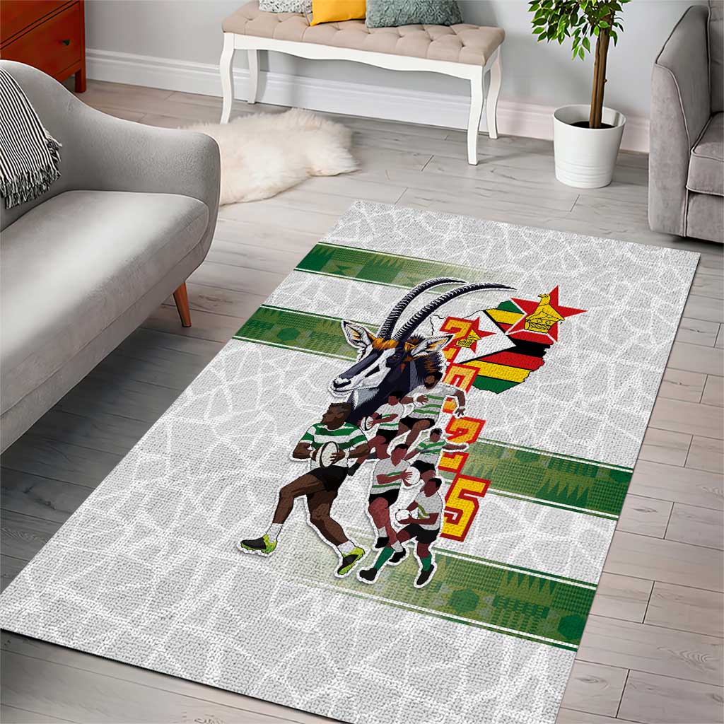 Zimbabwe Rugby The Champions 2025 Area Rug Warriors Sable Antelope - Wonder Print Shop
