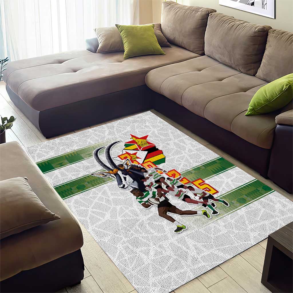 Zimbabwe Rugby The Champions 2025 Area Rug Warriors Sable Antelope - Wonder Print Shop