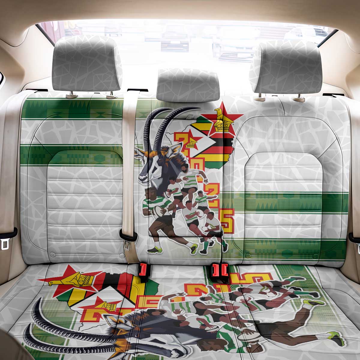 Zimbabwe Rugby The Champions 2025 Back Car Seat Cover Warriors Sable Antelope - Wonder Print Shop