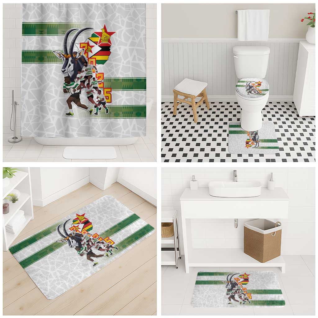 Zimbabwe Rugby The Champions 2025 Bathroom Set Warriors Sable Antelope - Wonder Print Shop