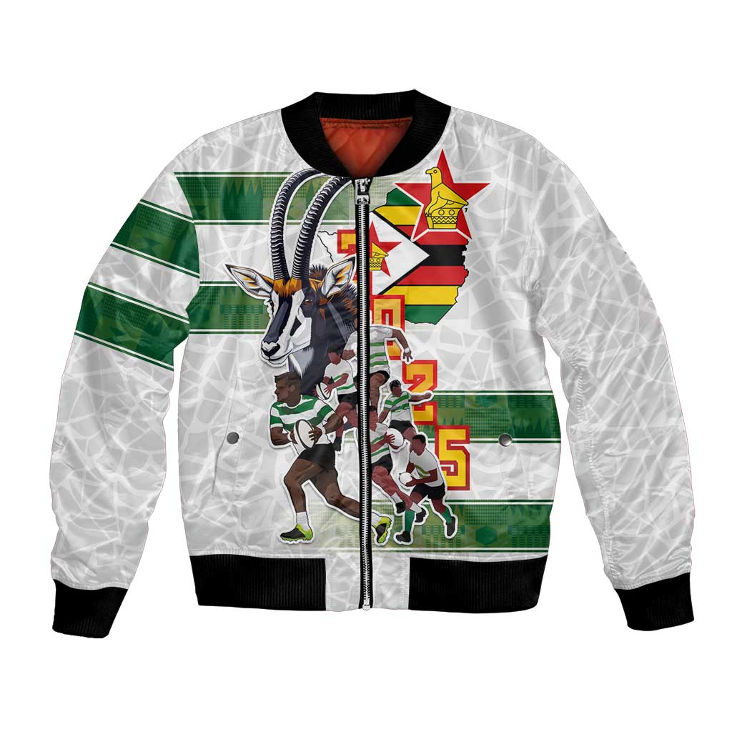Custom Zimbabwe Rugby The Champions 2025 Bomber Jacket Warriors Sable Antelope - Wonder Print Shop