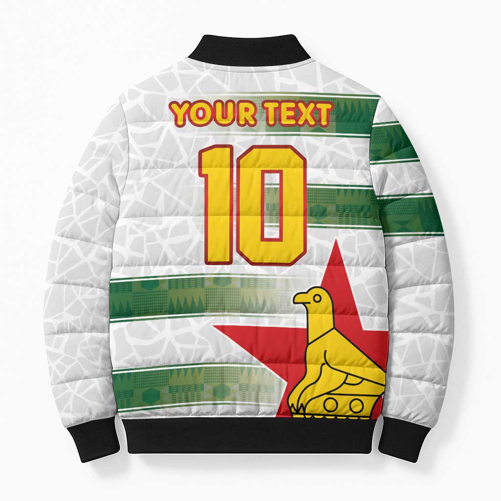 Custom Zimbabwe Rugby The Champions 2025 Bomber Puffer Jacket Warriors Sable Antelope - Wonder Print Shop