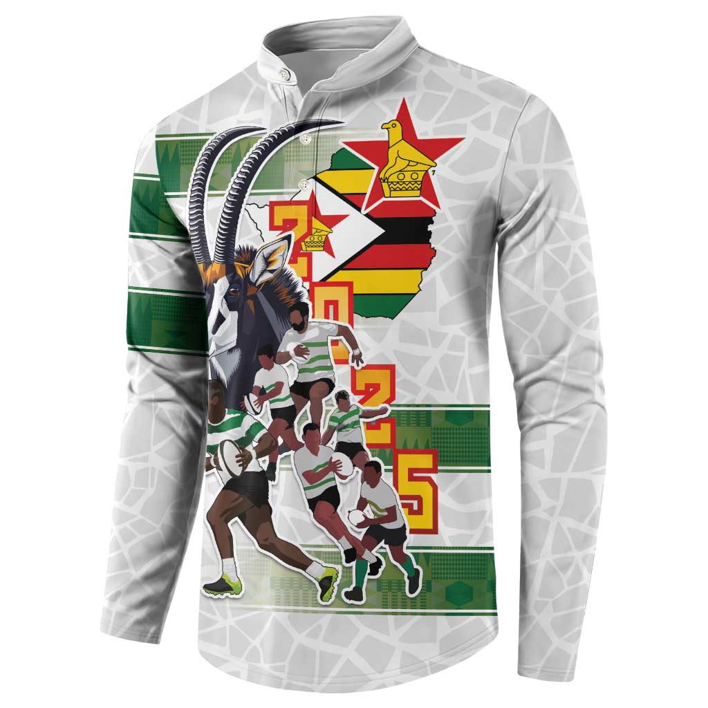 Custom Zimbabwe Rugby The Champions 2025 Button Sweatshirt Warriors Sable Antelope - Wonder Print Shop